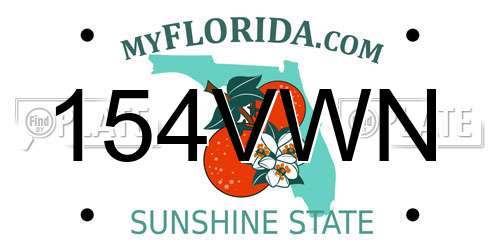 154VWN Florida License Plate