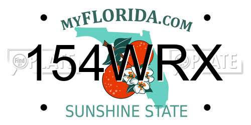 154WRX Florida License Plate