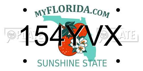 154YVX Florida License Plate