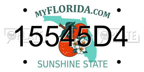 15545D4 Florida License Plate