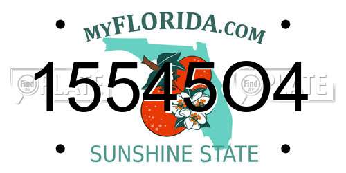 15545O4 Florida License Plate