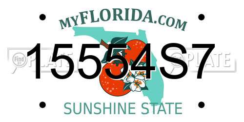 15554S7 Florida License Plate
