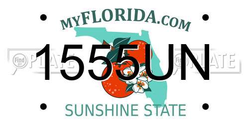 1555UN Florida License Plate