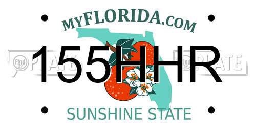 155HHR Florida License Plate