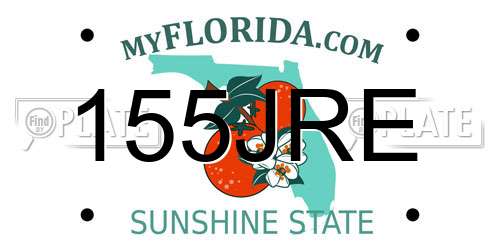 155JRE Florida License Plate