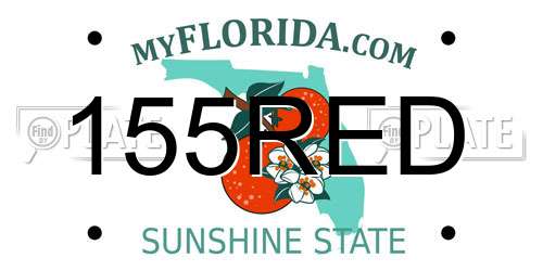 155RED Florida License Plate