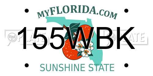 155WBK Florida License Plate