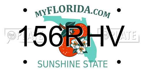 156RHV Florida License Plate