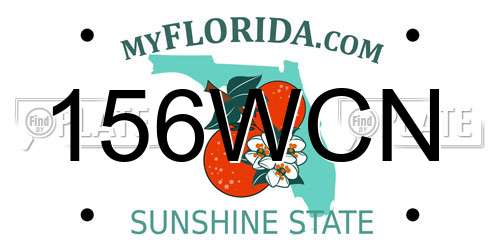 156WCN Florida License Plate