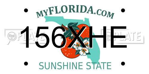 156XHE Florida License Plate