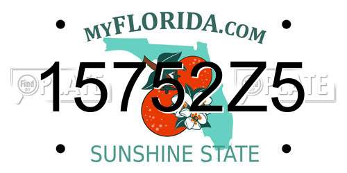 15752Z5 Florida License Plate