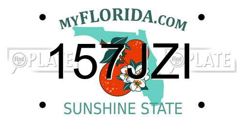 157JZI Florida License Plate