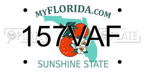 157VAF Florida License Plate