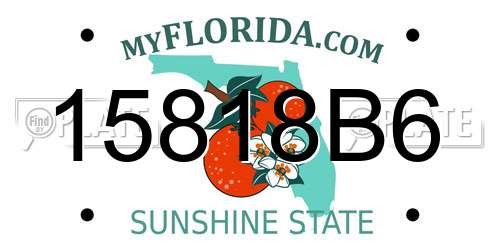 15818B6 Florida License Plate