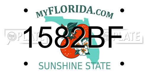 1582BF Florida License Plate