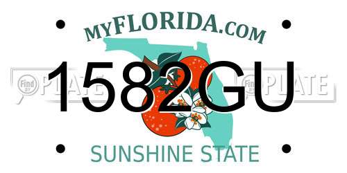 1582GU Florida License Plate