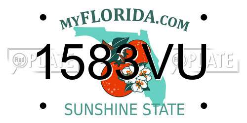 1583VU Florida License Plate