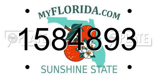 1584893 Florida License Plate