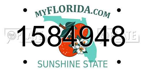 1584948 Florida License Plate
