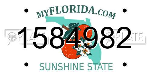 1584982 Florida License Plate