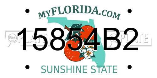 15854B2 Florida License Plate