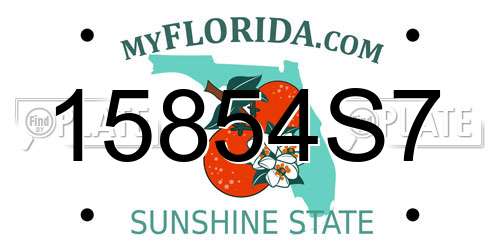 15854S7 Florida License Plate