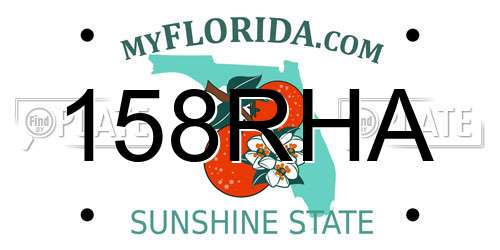 158RHA Florida License Plate