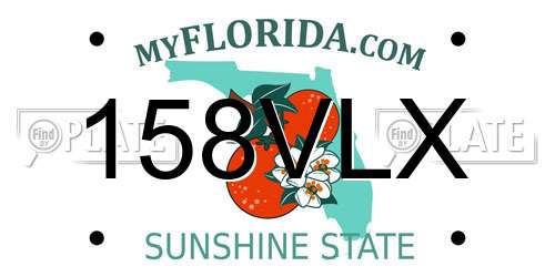 158VLX Florida License Plate
