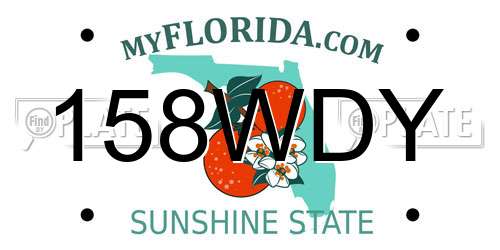 158WDY Florida License Plate