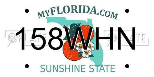 158WHN Florida License Plate