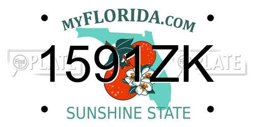 1591ZK Florida License Plate