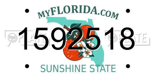 1592518 Florida License Plate