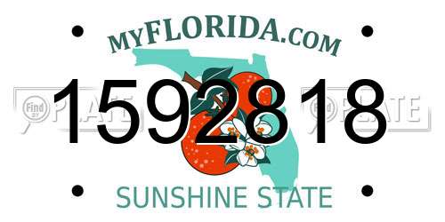 1592818 Florida License Plate