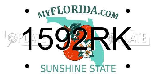 1592RK Florida License Plate