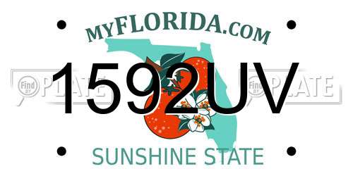 1592UV Florida License Plate