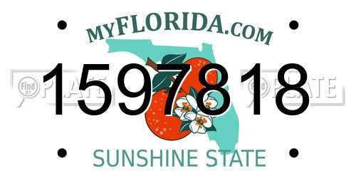 1597818 Florida License Plate