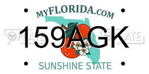 159AGK Florida License Plate