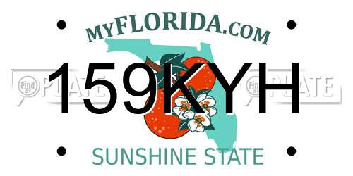 159KYH Florida License Plate