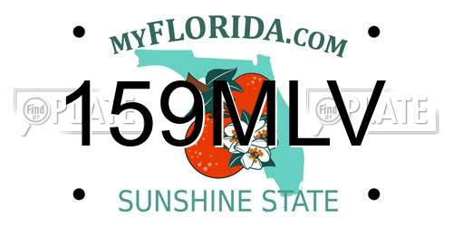 159MLV Florida License Plate