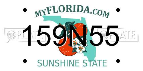 159N55 Florida License Plate