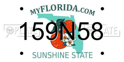 159N58 Florida License Plate
