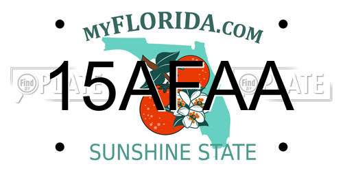 15AFAA Florida License Plate