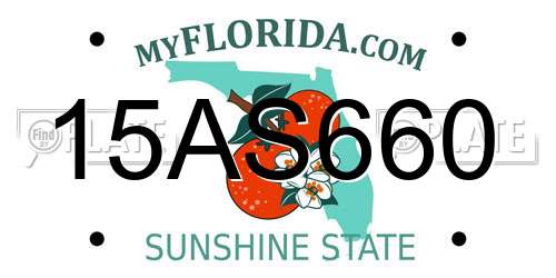 15AS660 Florida License Plate