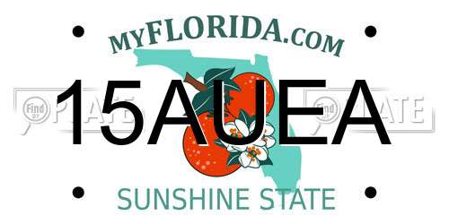 15AUEA Florida License Plate