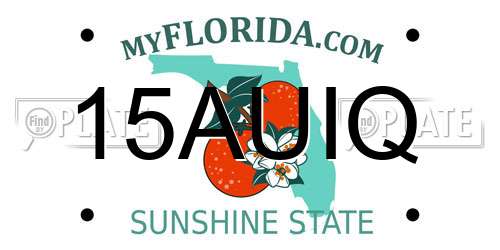 15AUIQ Florida License Plate