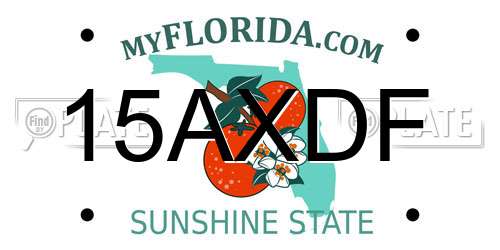 15AXDF Florida License Plate