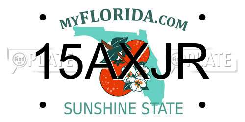 15AXJR Florida License Plate