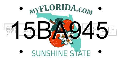 15BA945 Florida License Plate