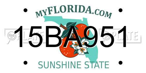 15BA951 Florida License Plate