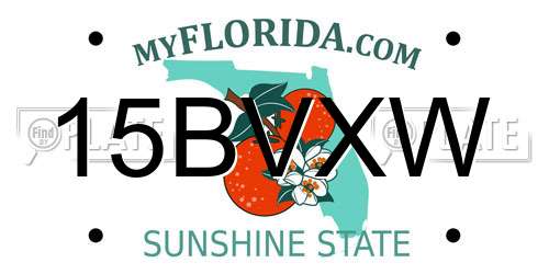 15BVXW Florida License Plate